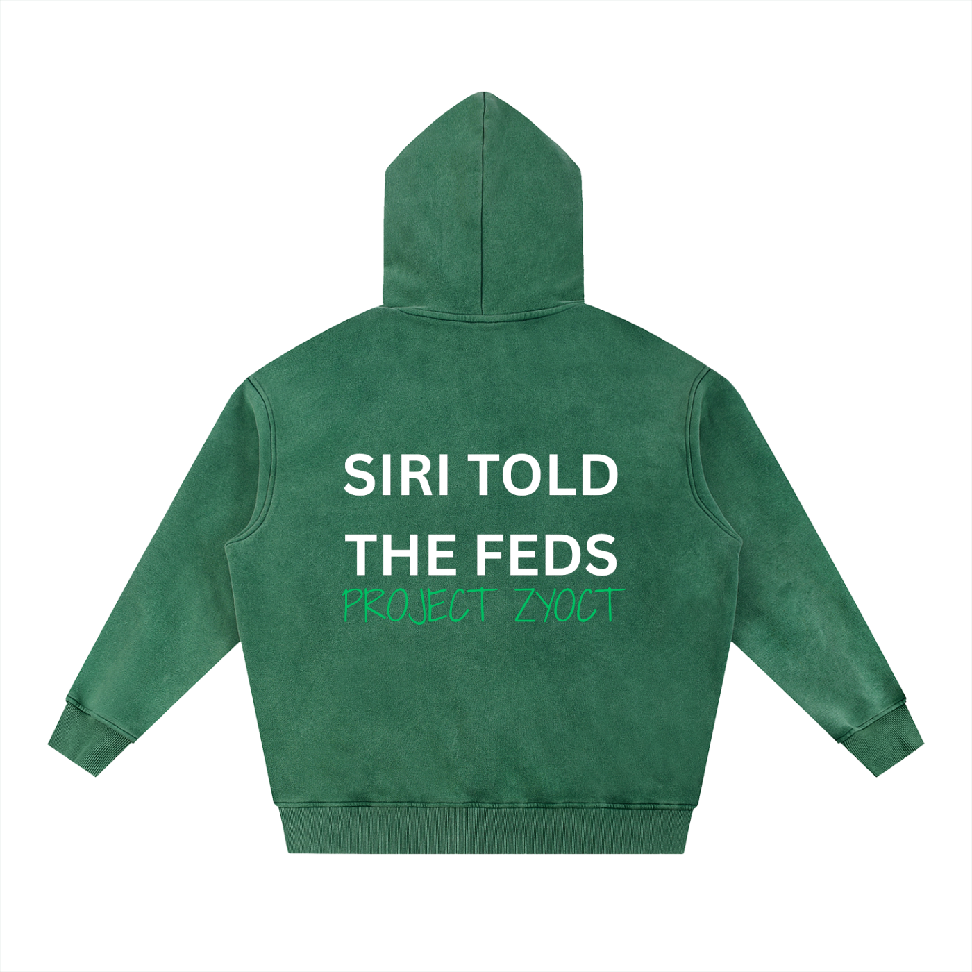 "Siri Told the Feds" Snow Wash Oversize Hoodie