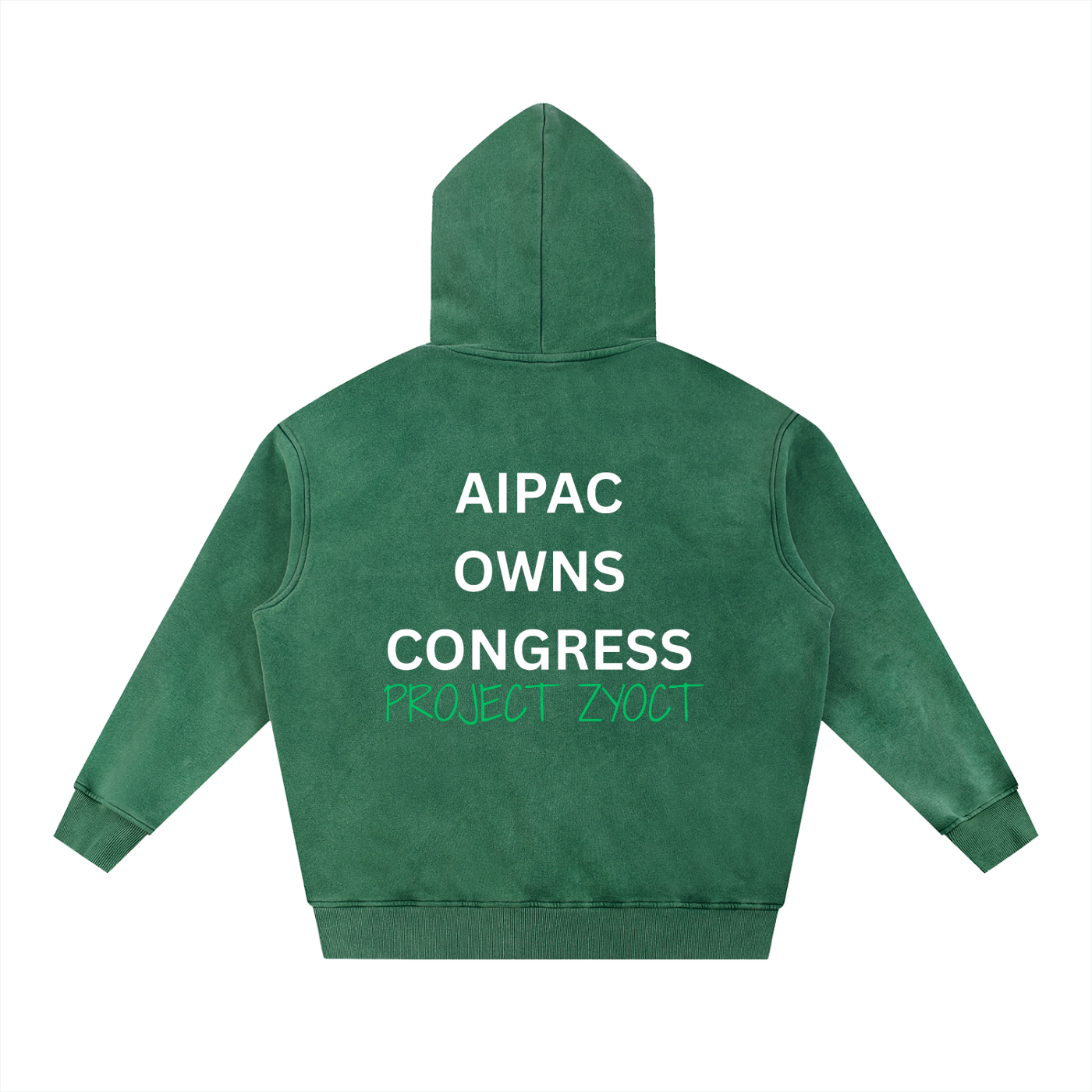 "AIPAC Owns Congress" Snow Wash Oversize Hoodie