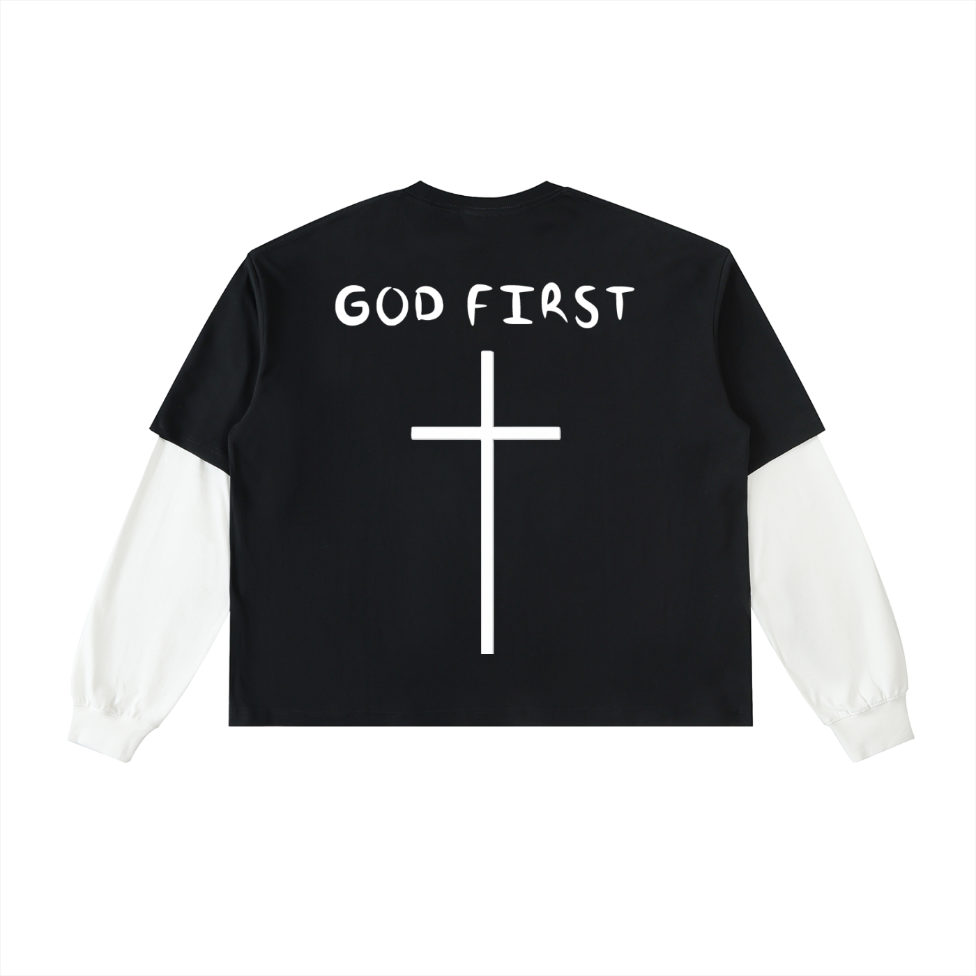 "GOD FIRST" Layered Shirt