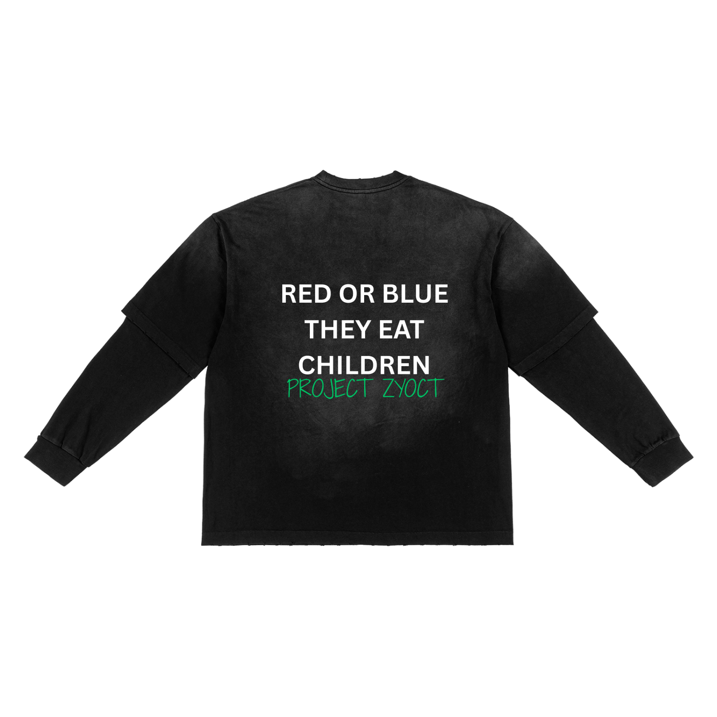 "Red or Blue They Eat Children" Sunfade Two-Piece Shirt