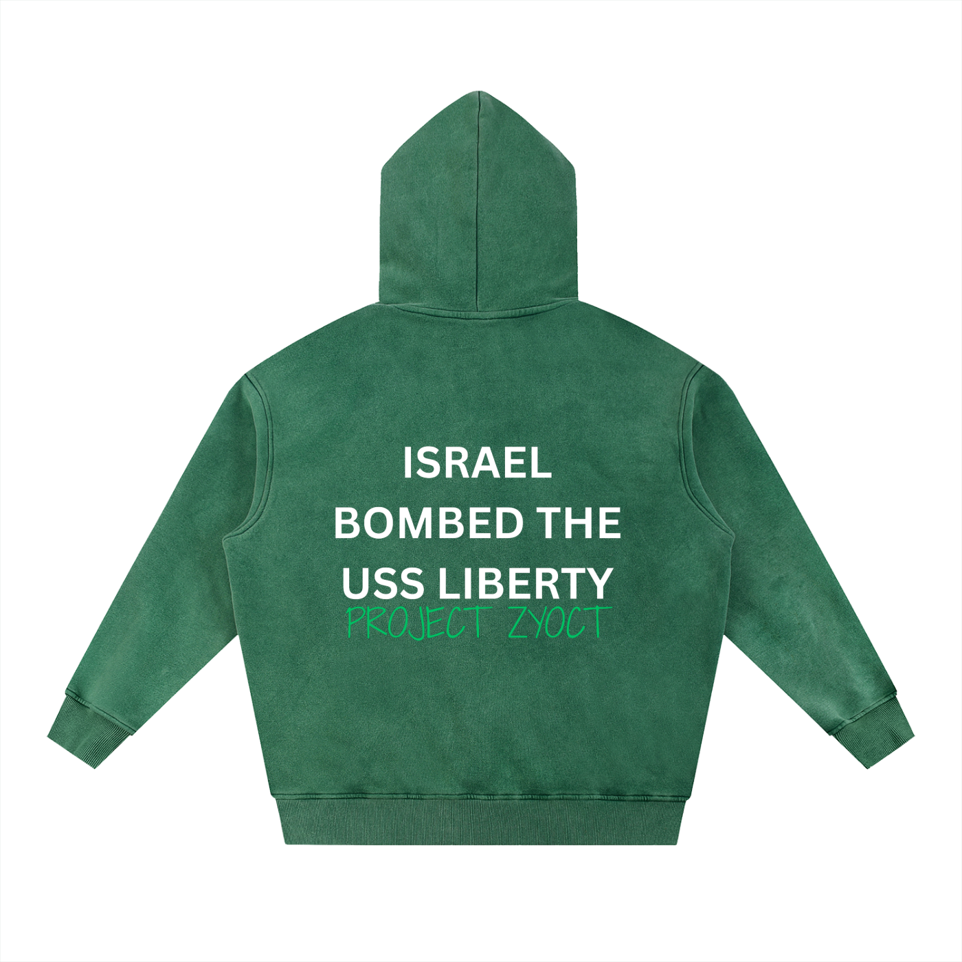 "Israel Bombed the USS Liberty" Snow Wash Oversize Hoodie
