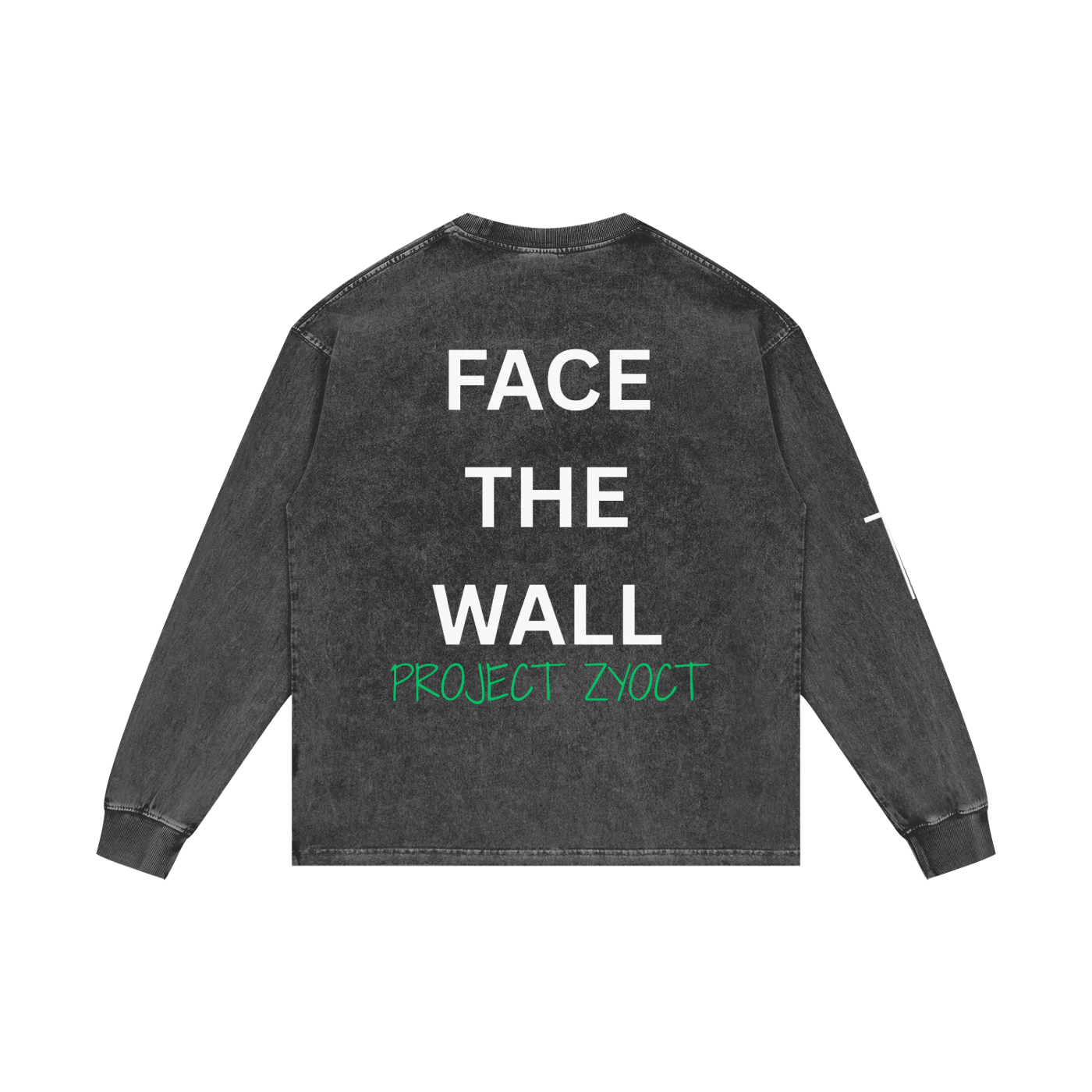 "Face the Wall" Acid Wash Long Sleeve
