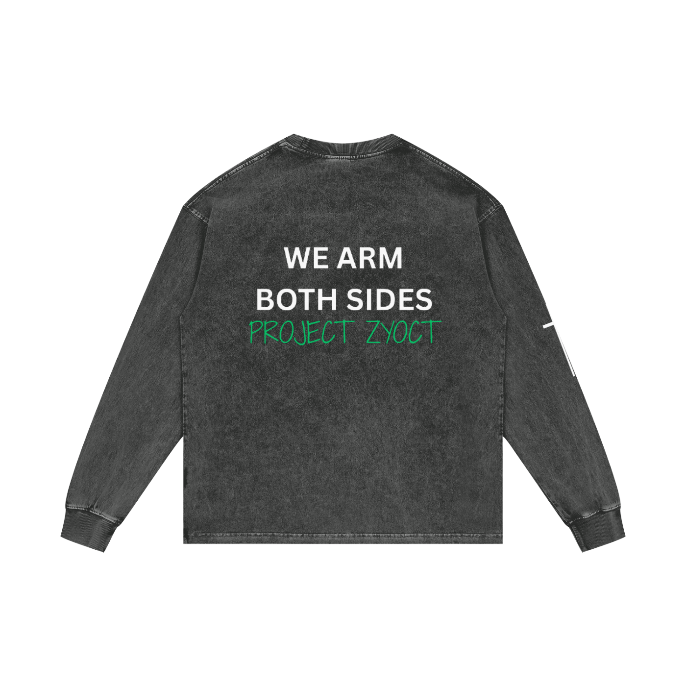 "We Arm Both Sides" Acid Wash Long Sleeve