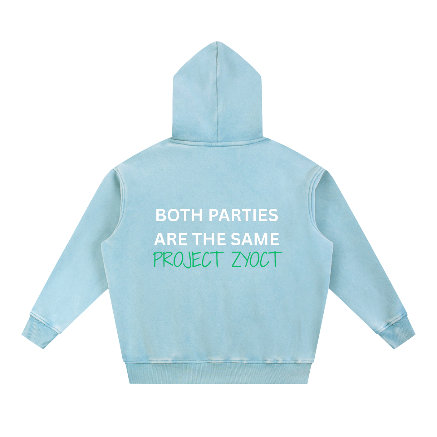 "Both Parties Are the Same" Snow Wash Oversize Hoodie