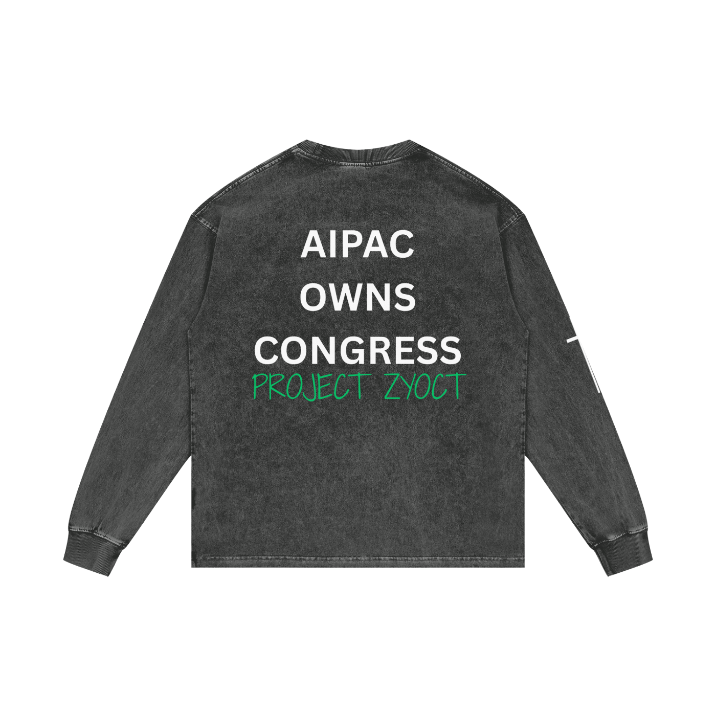 "AIPAC Owns Congress" Acid Wash Long Sleeve