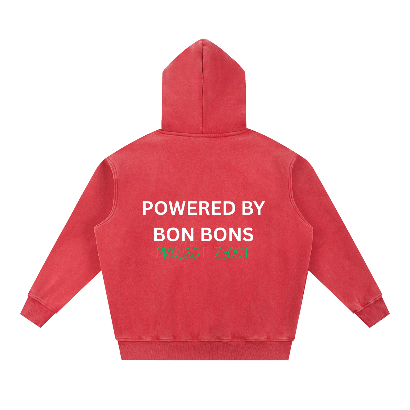 "Powered by Bon Bons" Snow Wash Oversize Hoodie