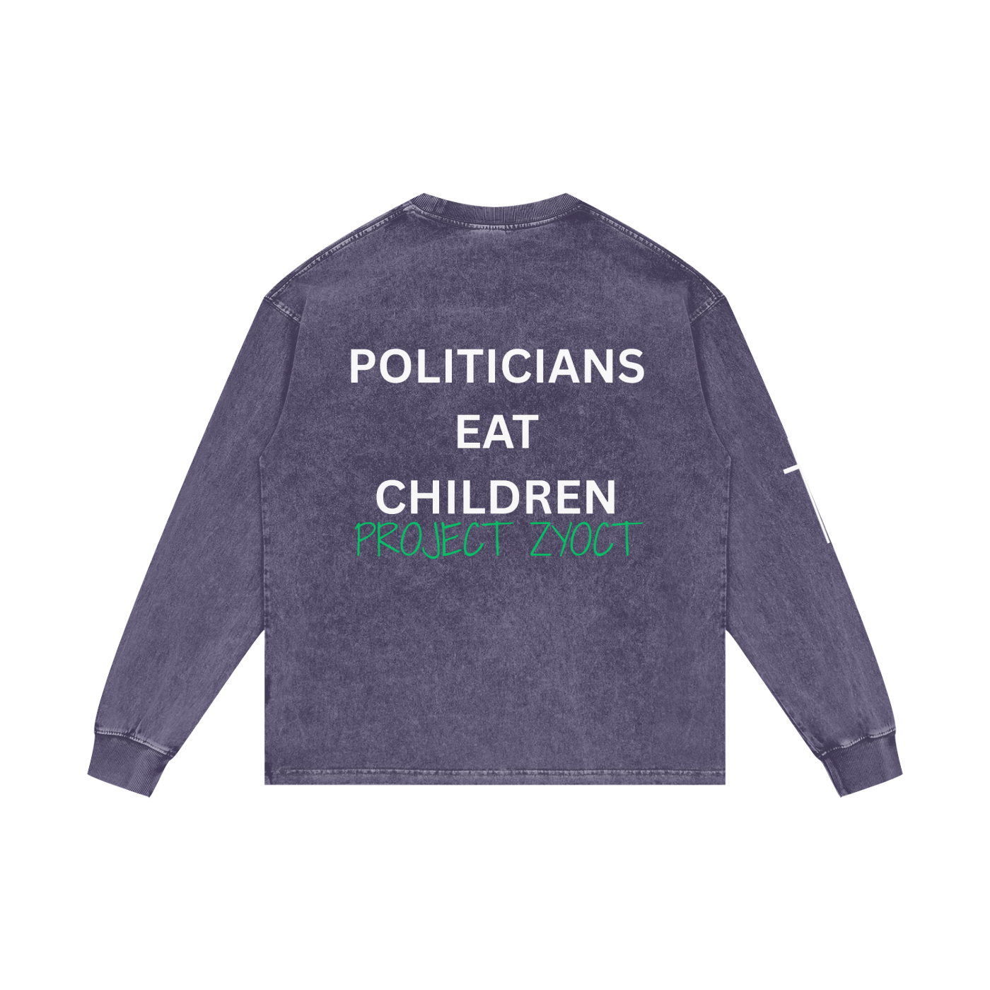 "Politicians Eat Children" Acid Wash Long Sleeve