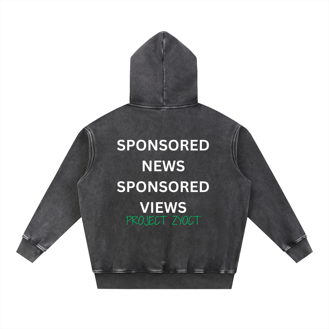 "Sponsored News Sponsored Views" Snow Wash Oversize Hoodie