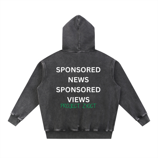 "Sponsored News Sponsored Views" Snow Wash Oversize Hoodie