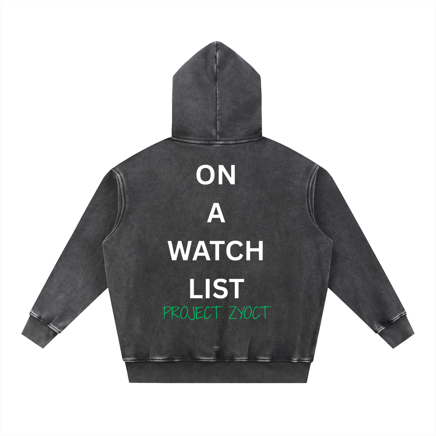 "On a watch list" Snow Wash Oversize Hoodie