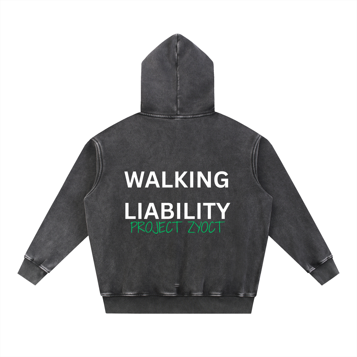 "Walking Liability" Snow Wash Oversize Hoodie