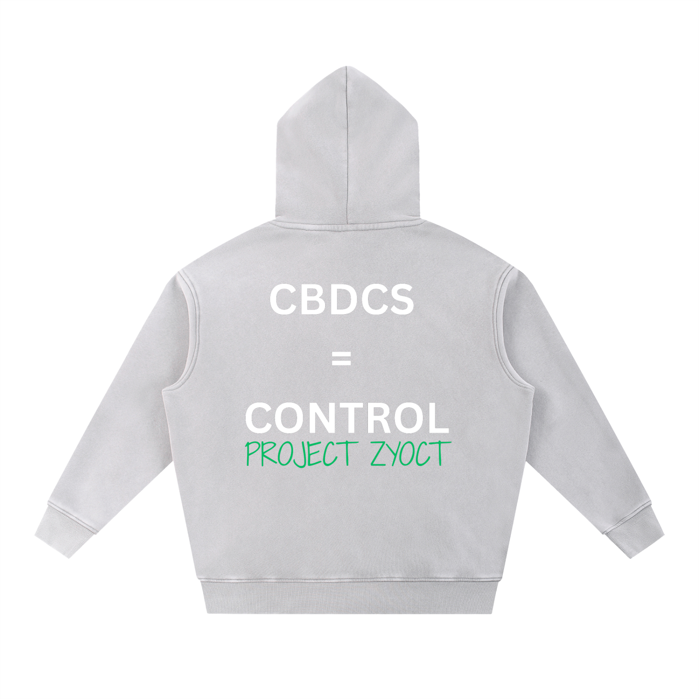 "CBDCs = Control" Snow Wash Oversize Hoodie