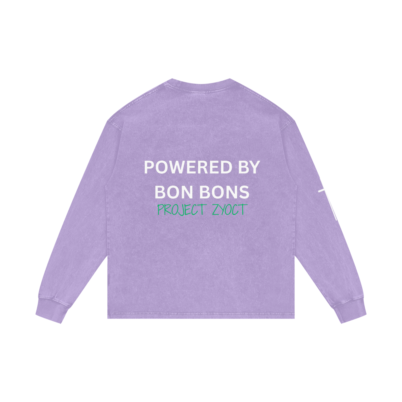 "Powered by Bon Bons" Acid Wash Long Sleeve