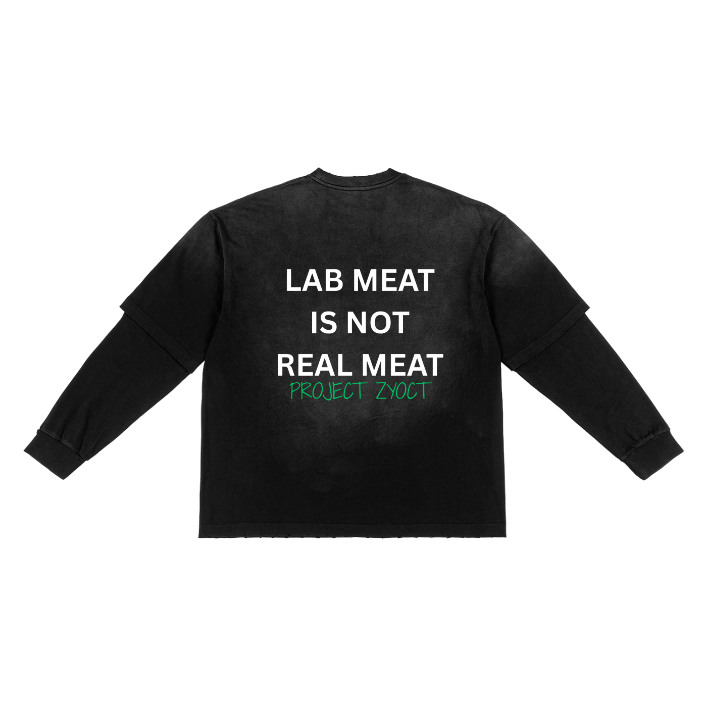 "Lab Meat is Not Real Meat" Sunfade Two-Piece Shirt
