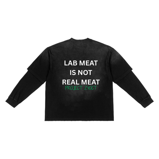 "Lab Meat is Not Real Meat" Sunfade Two-Piece Shirt