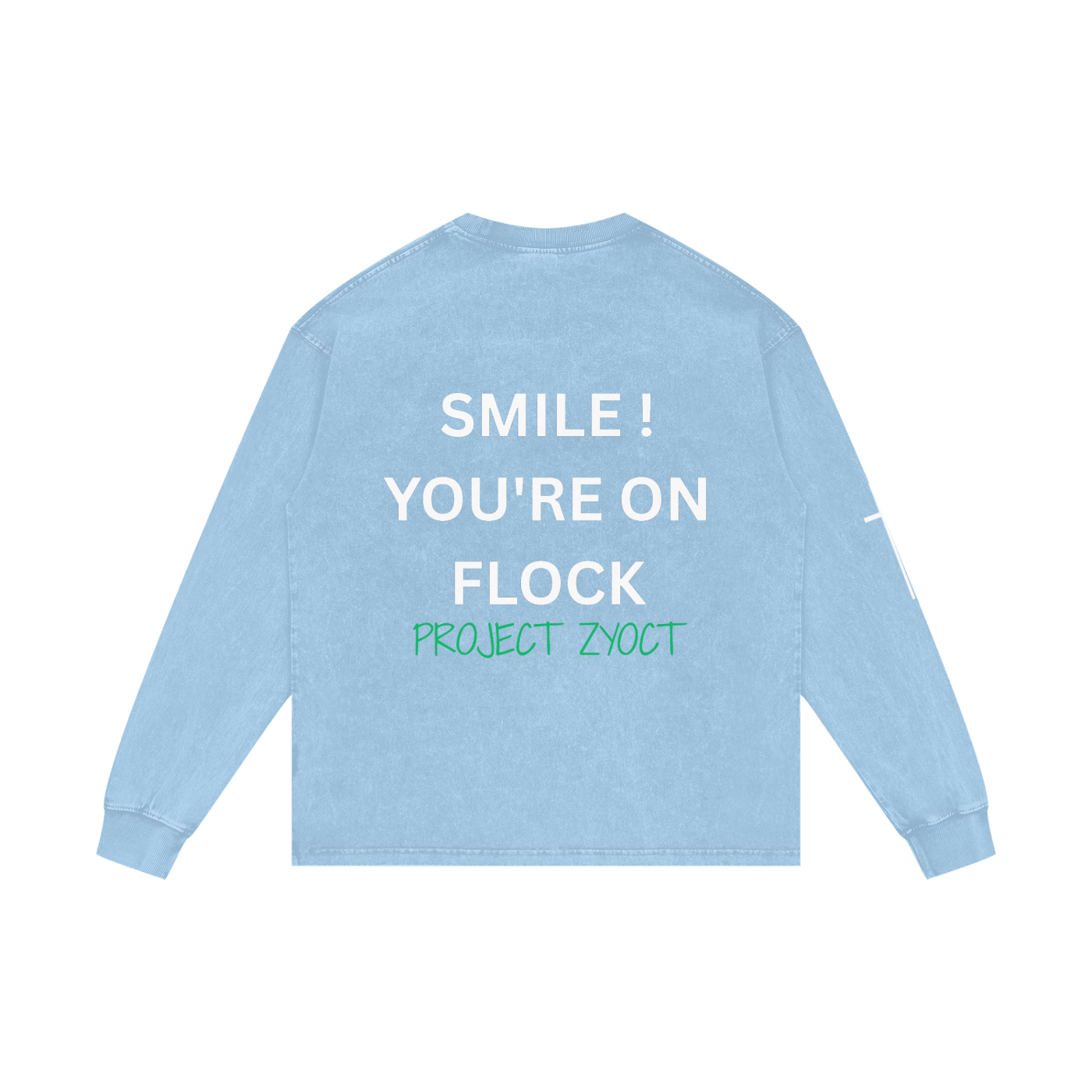 "Smile You're On Flock" Acid Wash Long Sleeve
