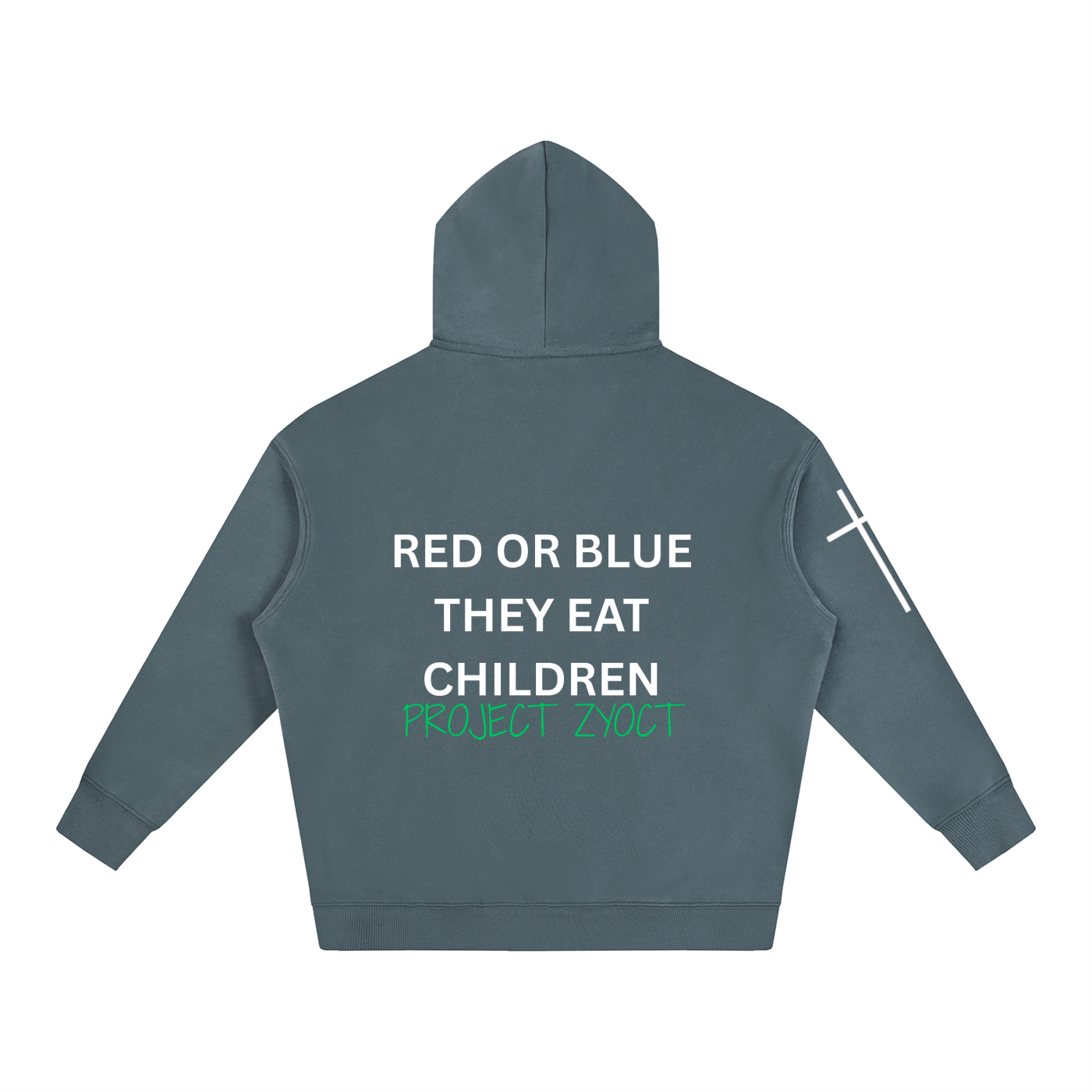 "Red or Blue They Eat Children" Oversize Hoodie