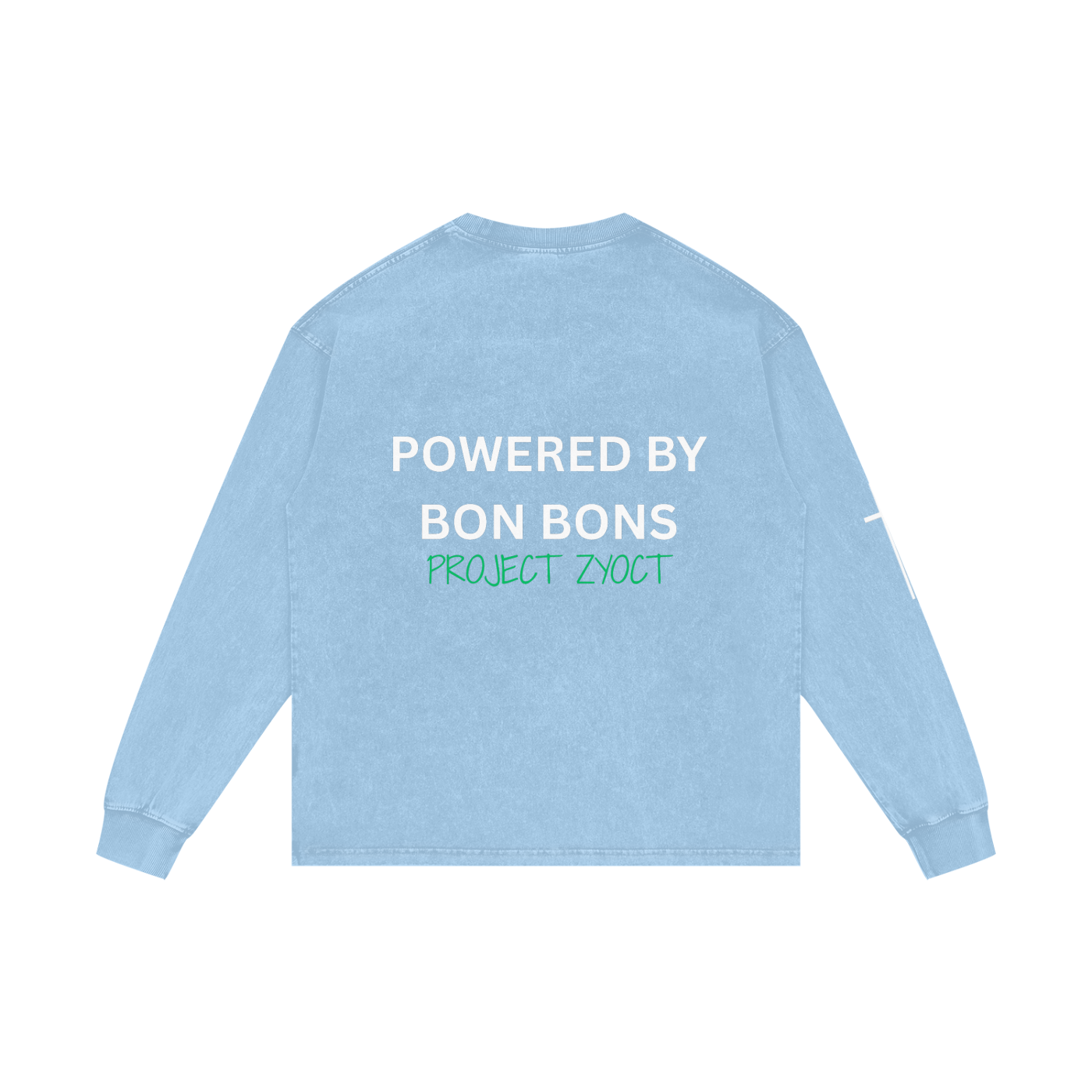 "Powered by Bon Bons" Acid Wash Long Sleeve