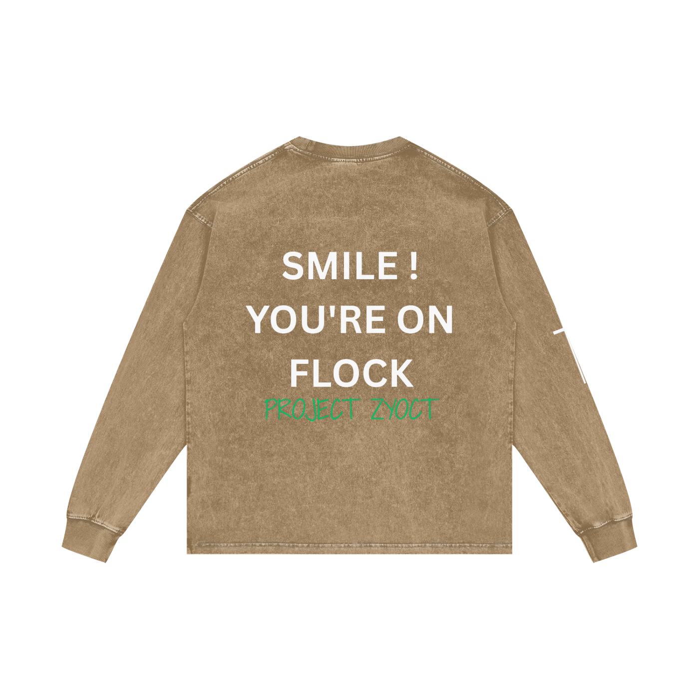 "Smile You're On Flock" Acid Wash Long Sleeve
