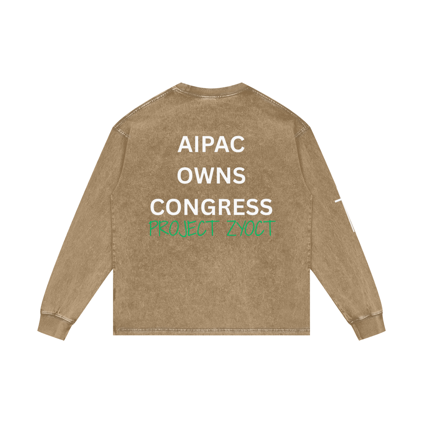 "AIPAC Owns Congress" Acid Wash Long Sleeve