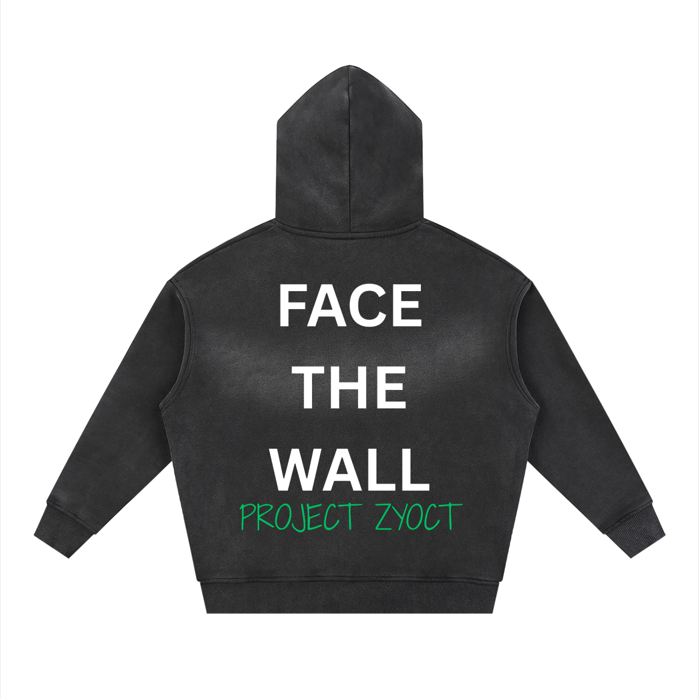 "Face the Wall" Faded Zipper Hoodie