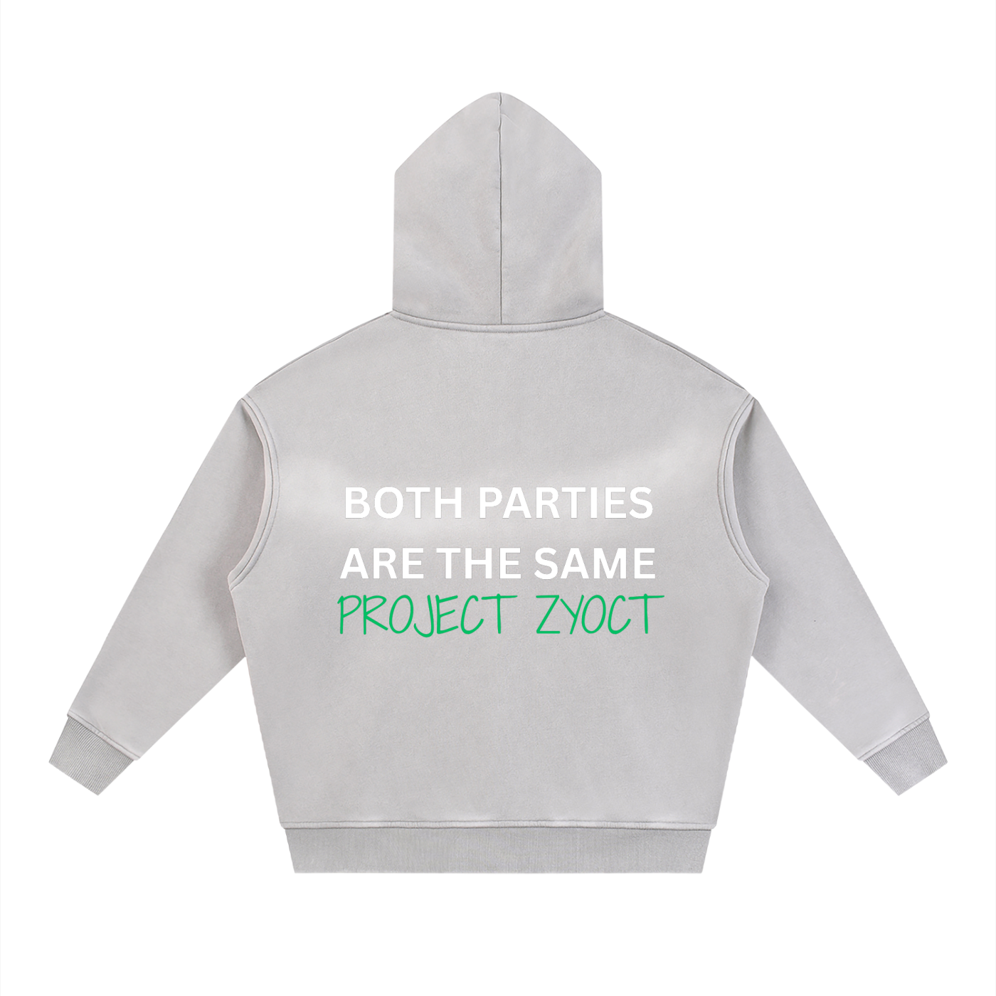 "Both Parties Are the Same" faded Zipper Hoodie