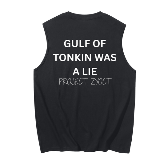 "Gulf of Tonkin Was a Lie" Cotton Tank Top