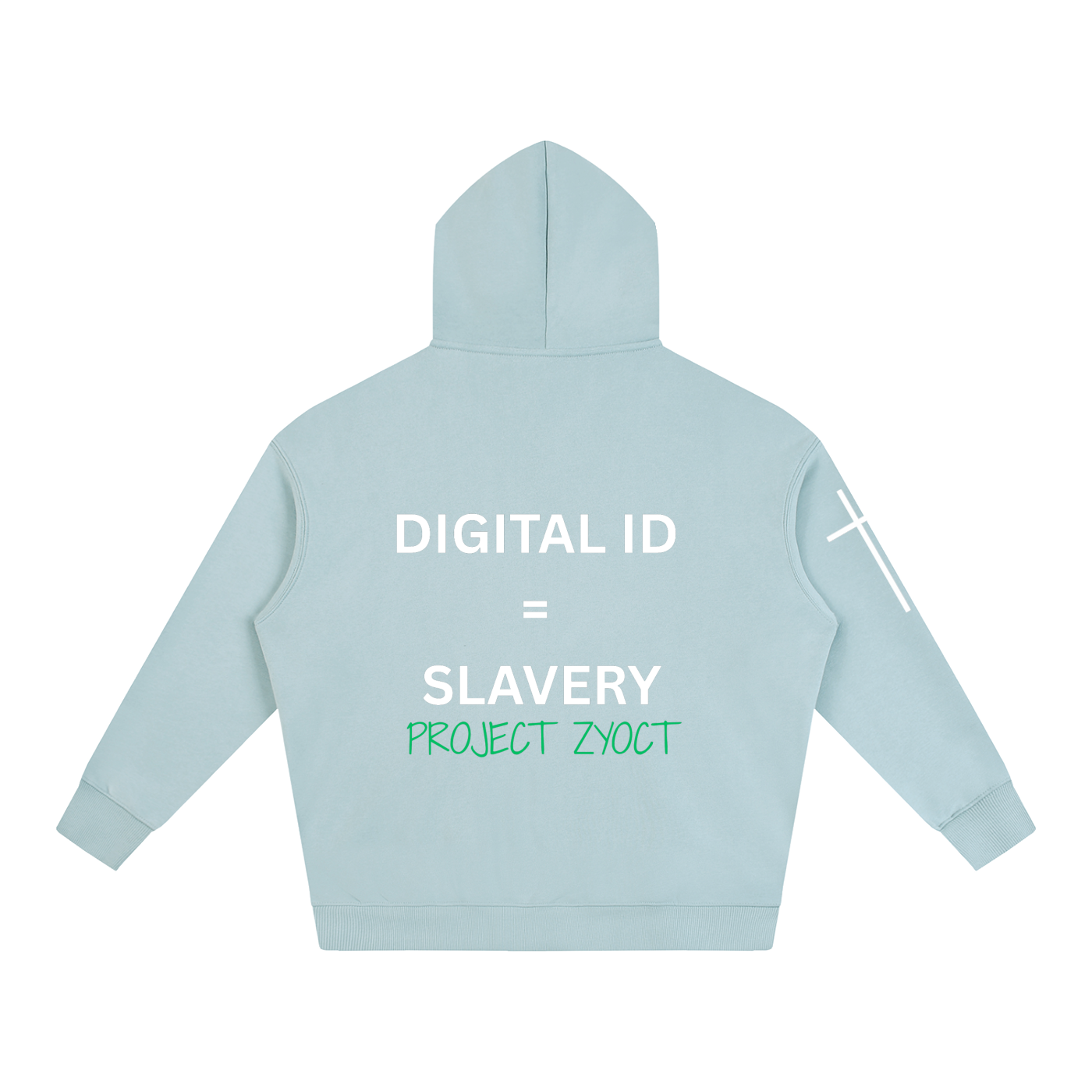 "Digital ID = Slavery" Oversize Hoodie