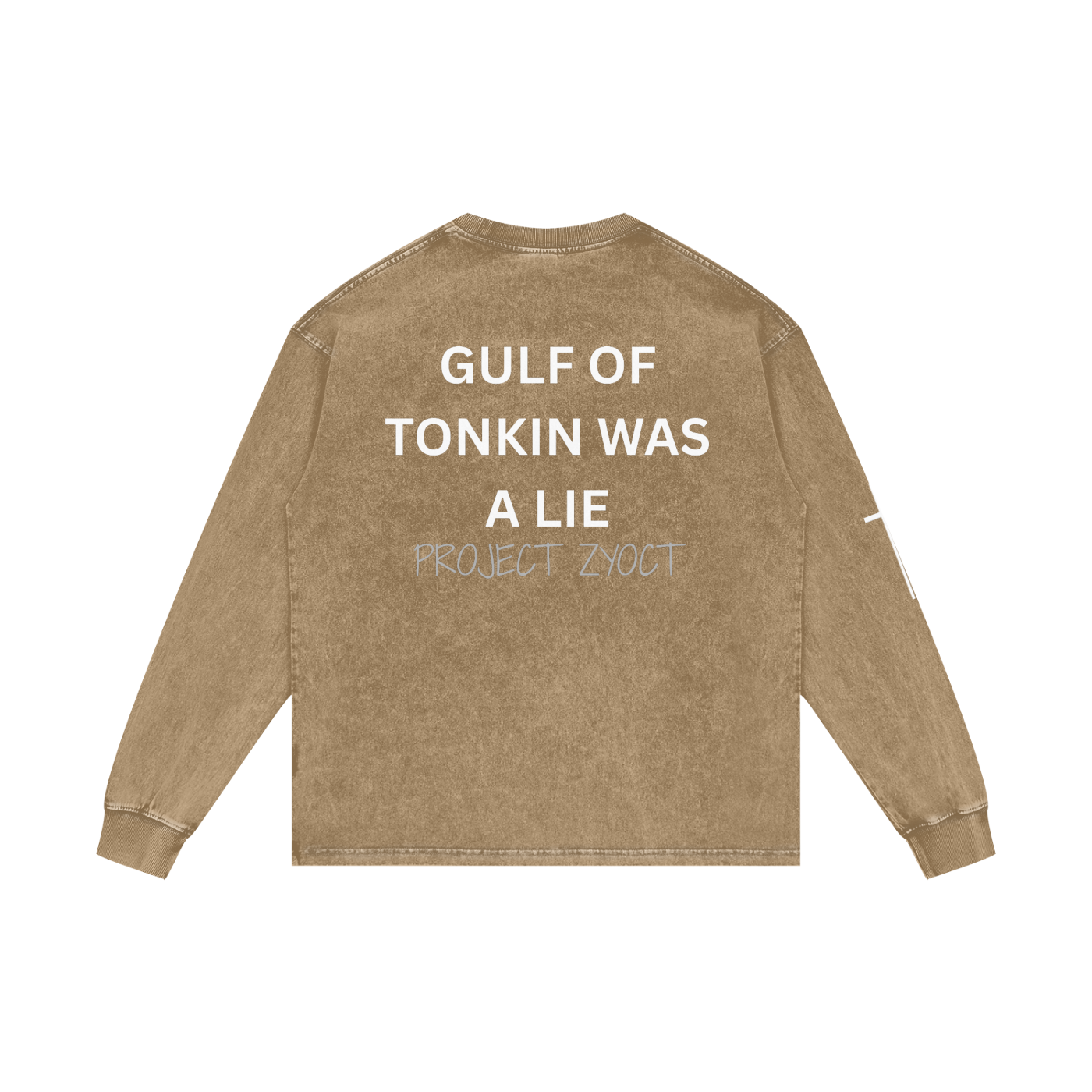"Gulf of Tonkin Was a Lie" Acid Wash Long Sleeve