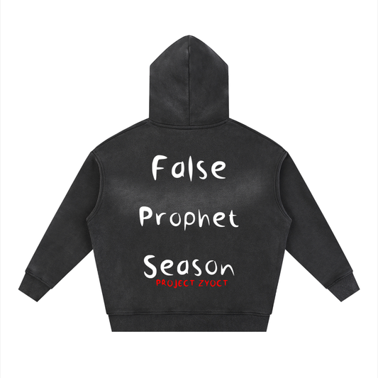 "False Prophet Season" faded Zipper Hoodie