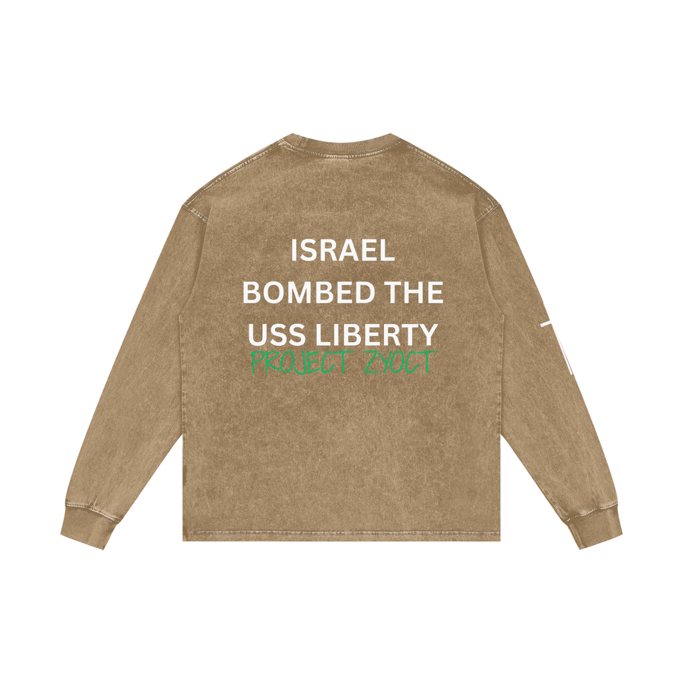 "Israel Bombed the USS Liberty" Acid Wash Long Sleeve