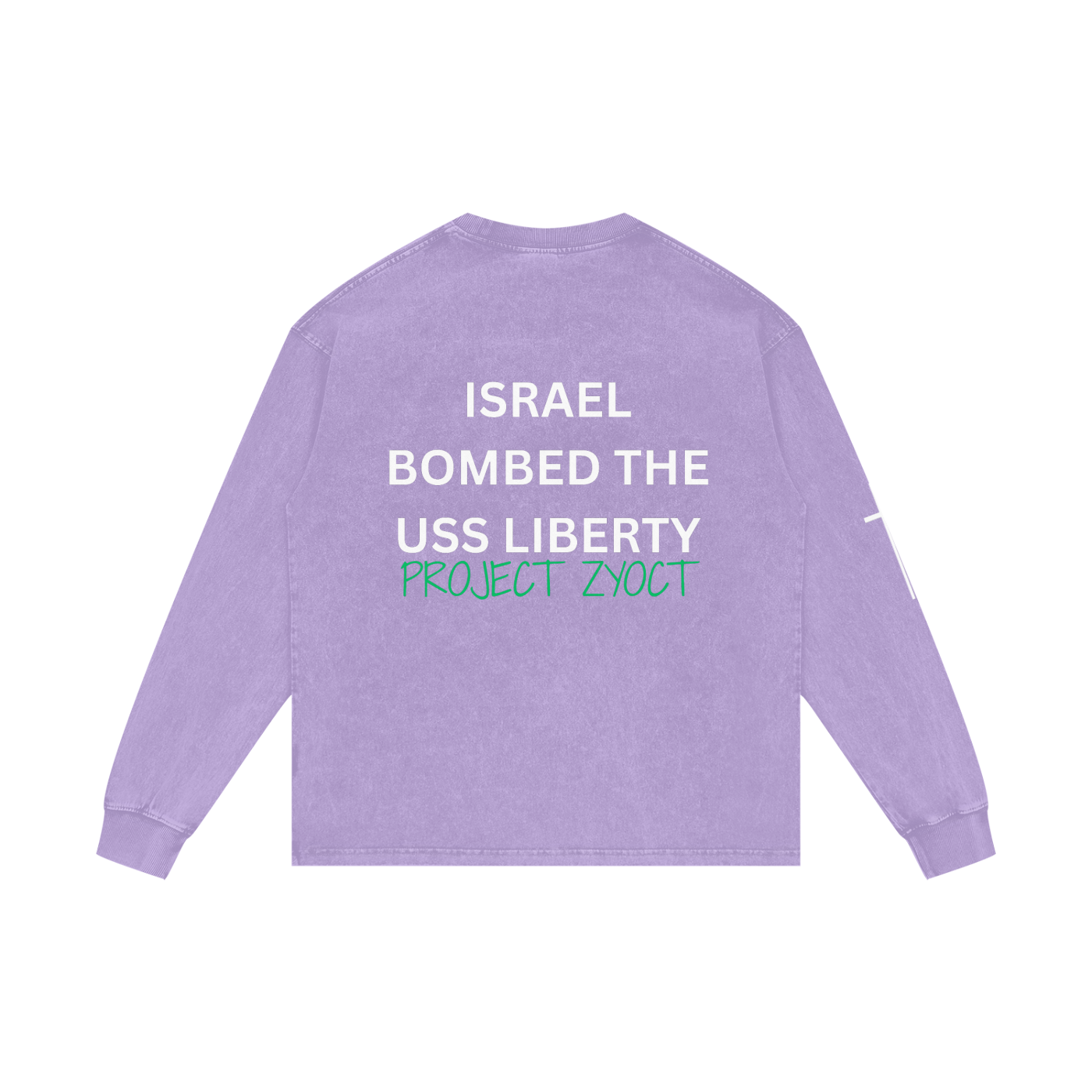 "Israel Bombed the USS Liberty" Acid Wash Long Sleeve