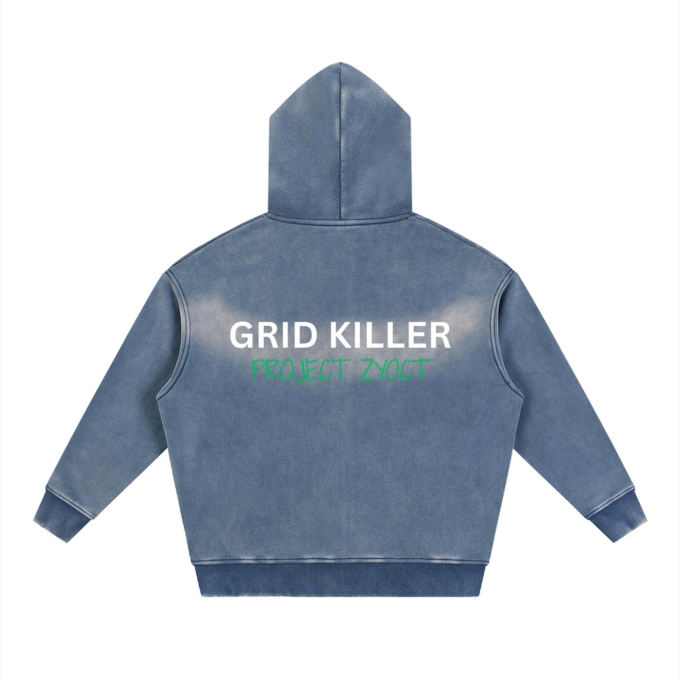 "Grid Killer" faded Zipper Hoodie
