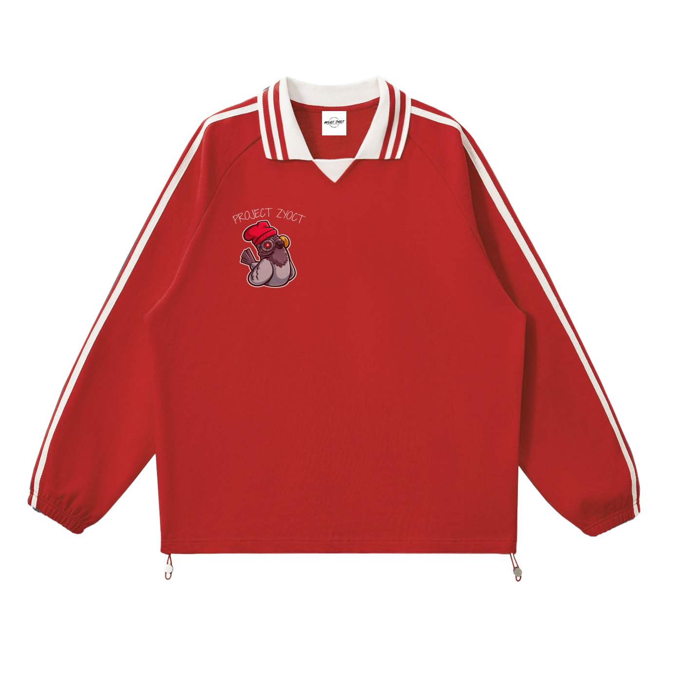 "I LOVE HAND CUFFS" Striped Collar Sweatshirt