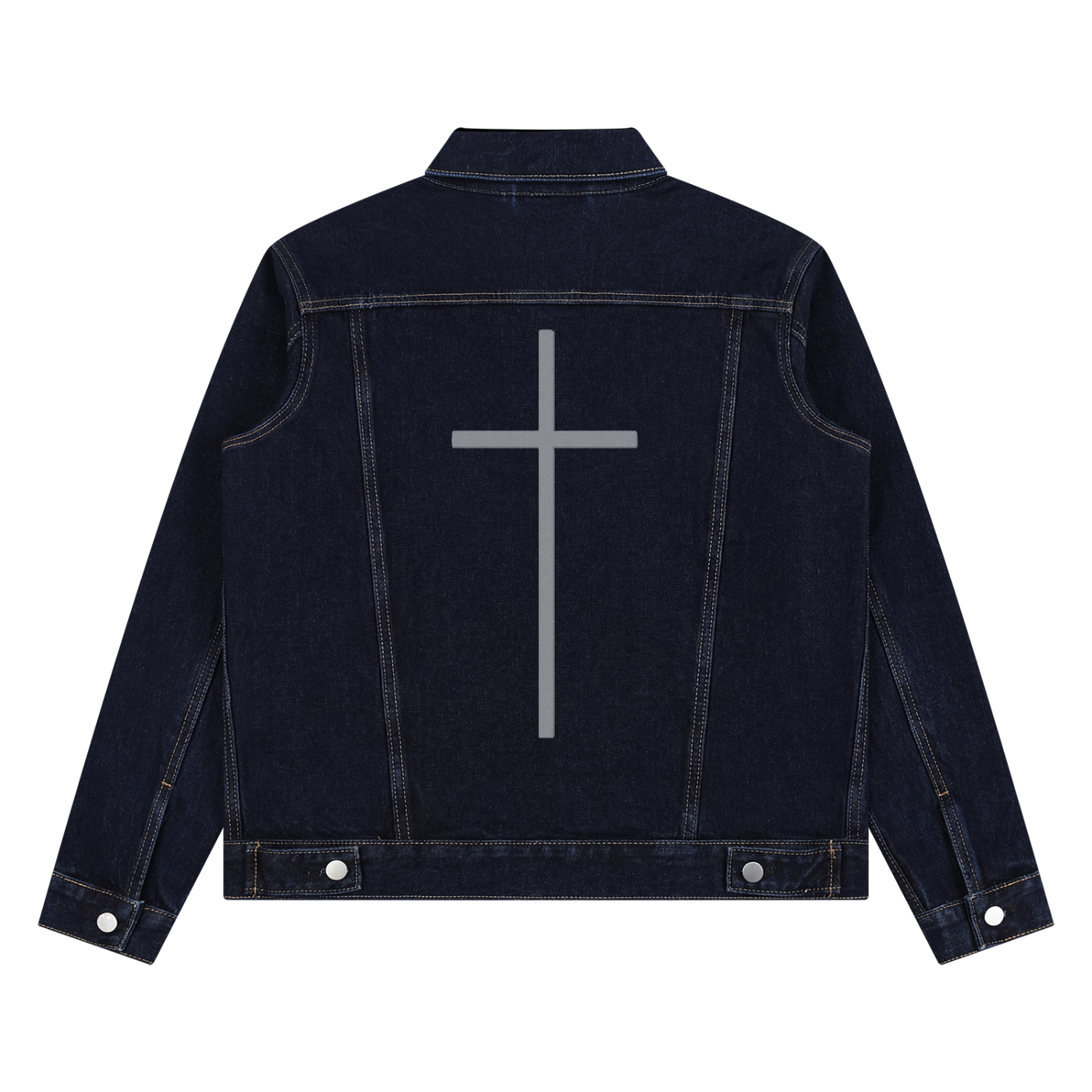 Simple Cross Vintage Denim Jacket