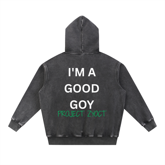 "I'm a Good Goy" Snow Wash Oversize Hoodie