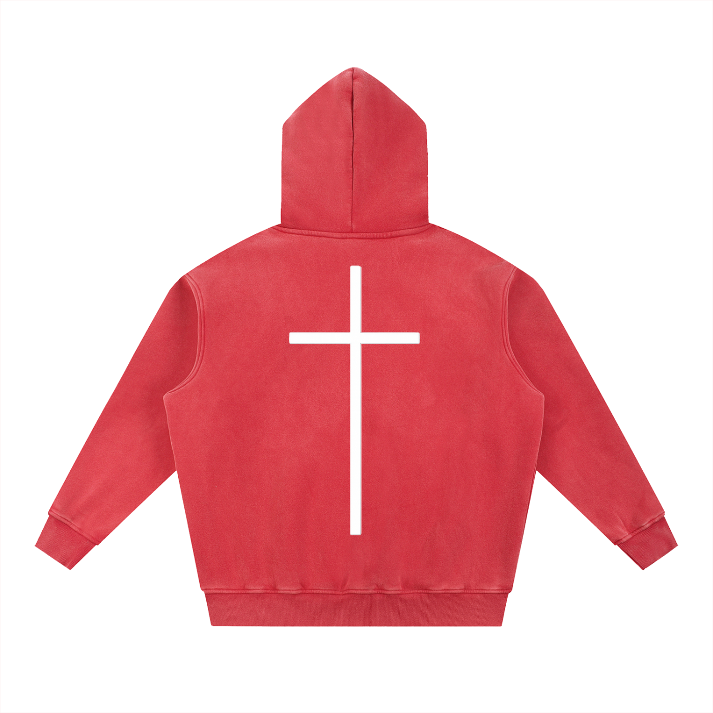 Simple Cross Snow Wash Oversize Hoodie