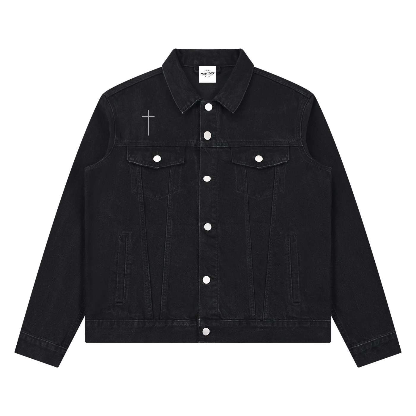 Simple Cross Vintage Denim Jacket