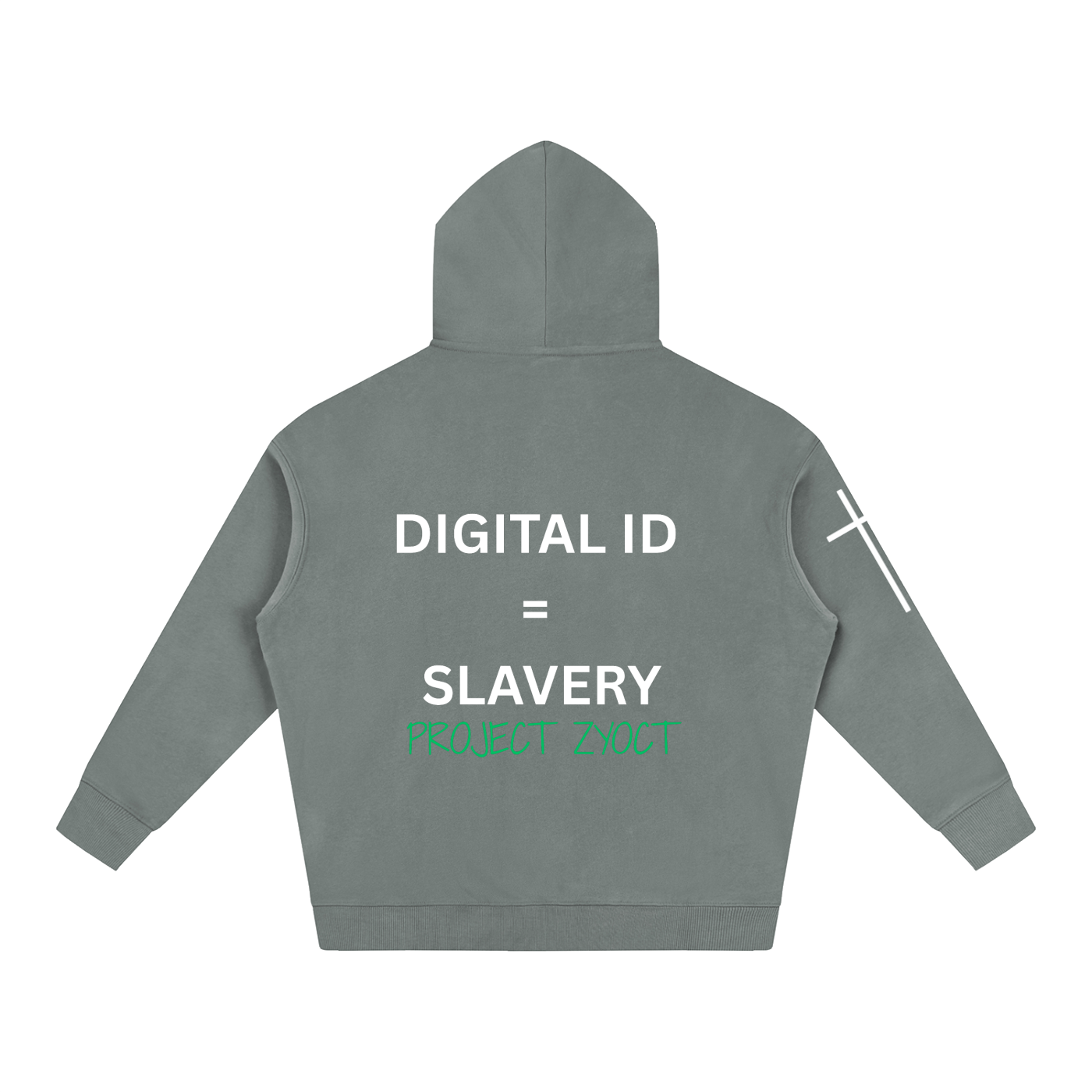 "Digital ID = Slavery" Oversize Hoodie
