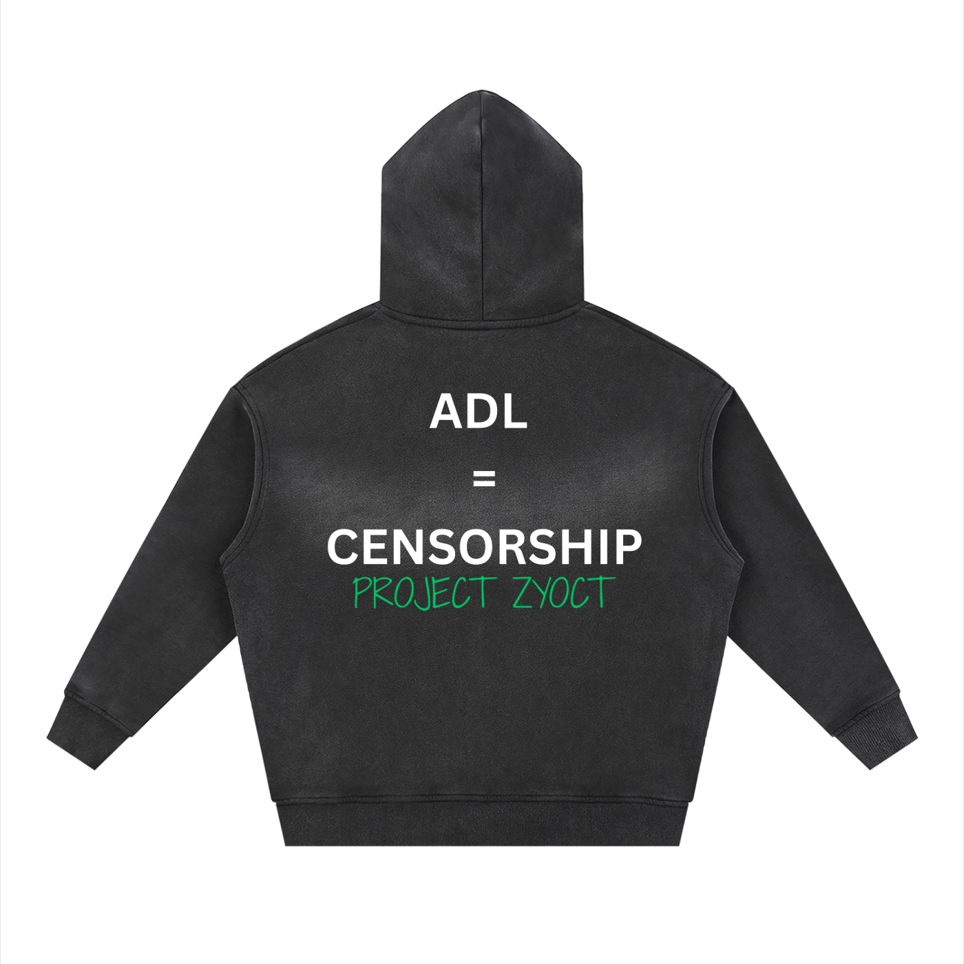 "ADL = Censorship" faded Zipper Hoodie