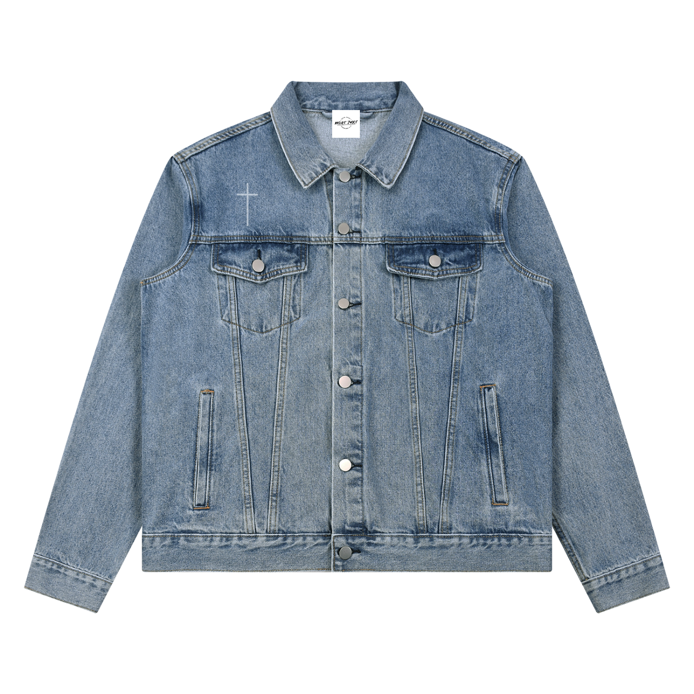 "GOD FIRST" Vintage Denim Jacket