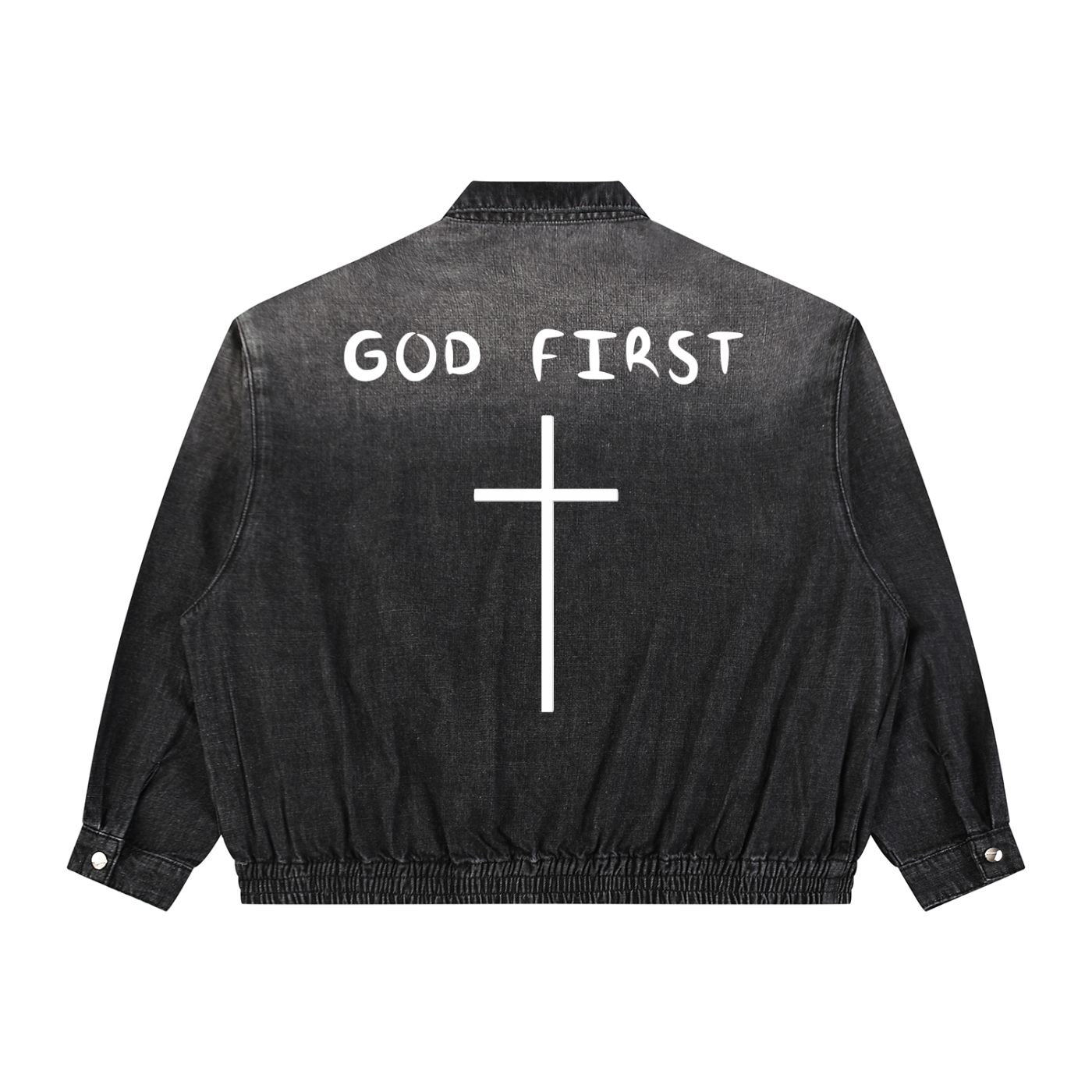 "GOD FIRST" Denim Jacket