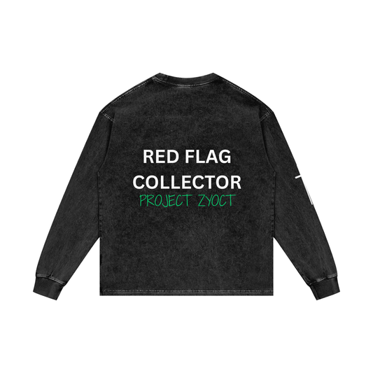 "Red Flag Collector" Acid Wash Long Sleeve