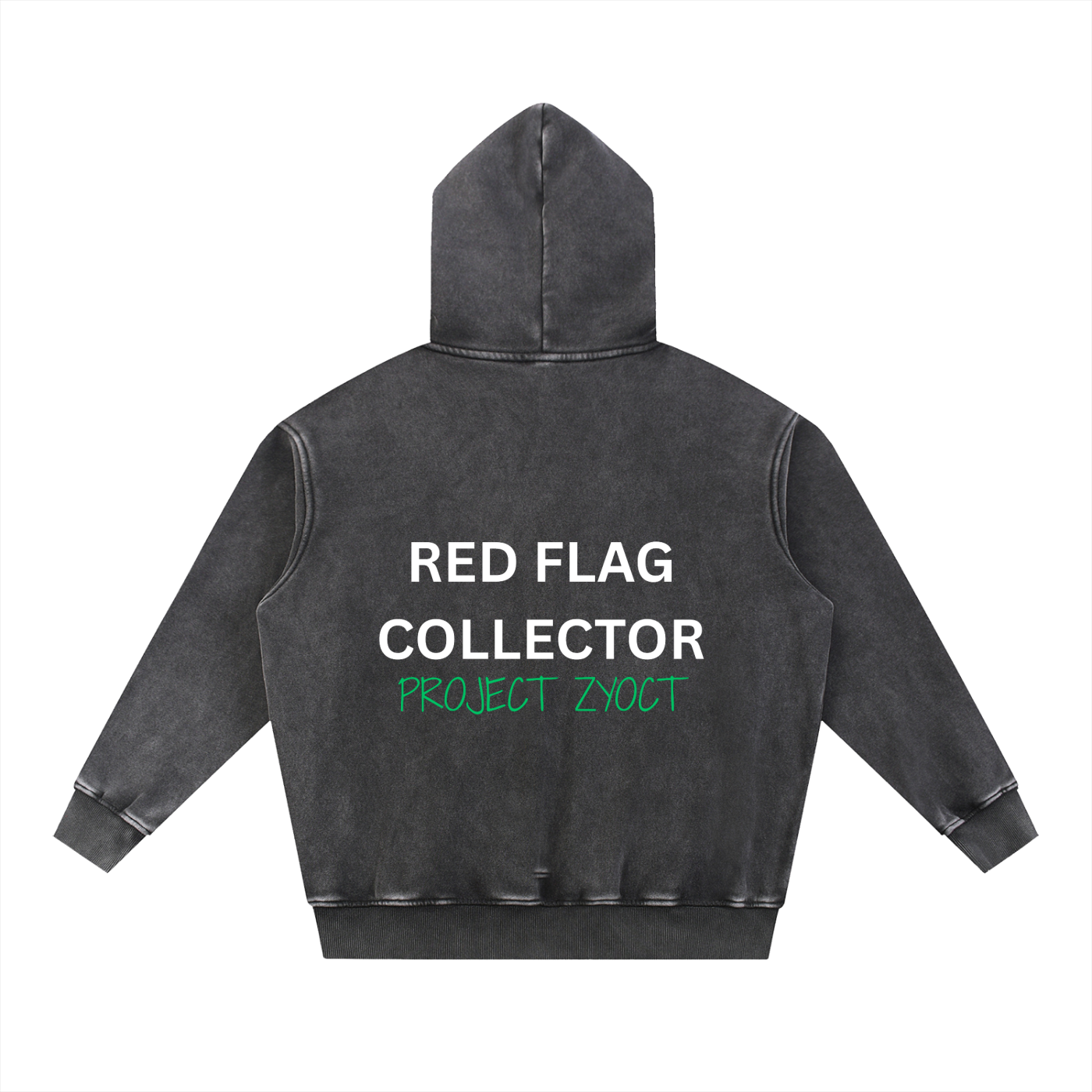 "Red Flag Collector" Snow Wash Oversize Hoodie