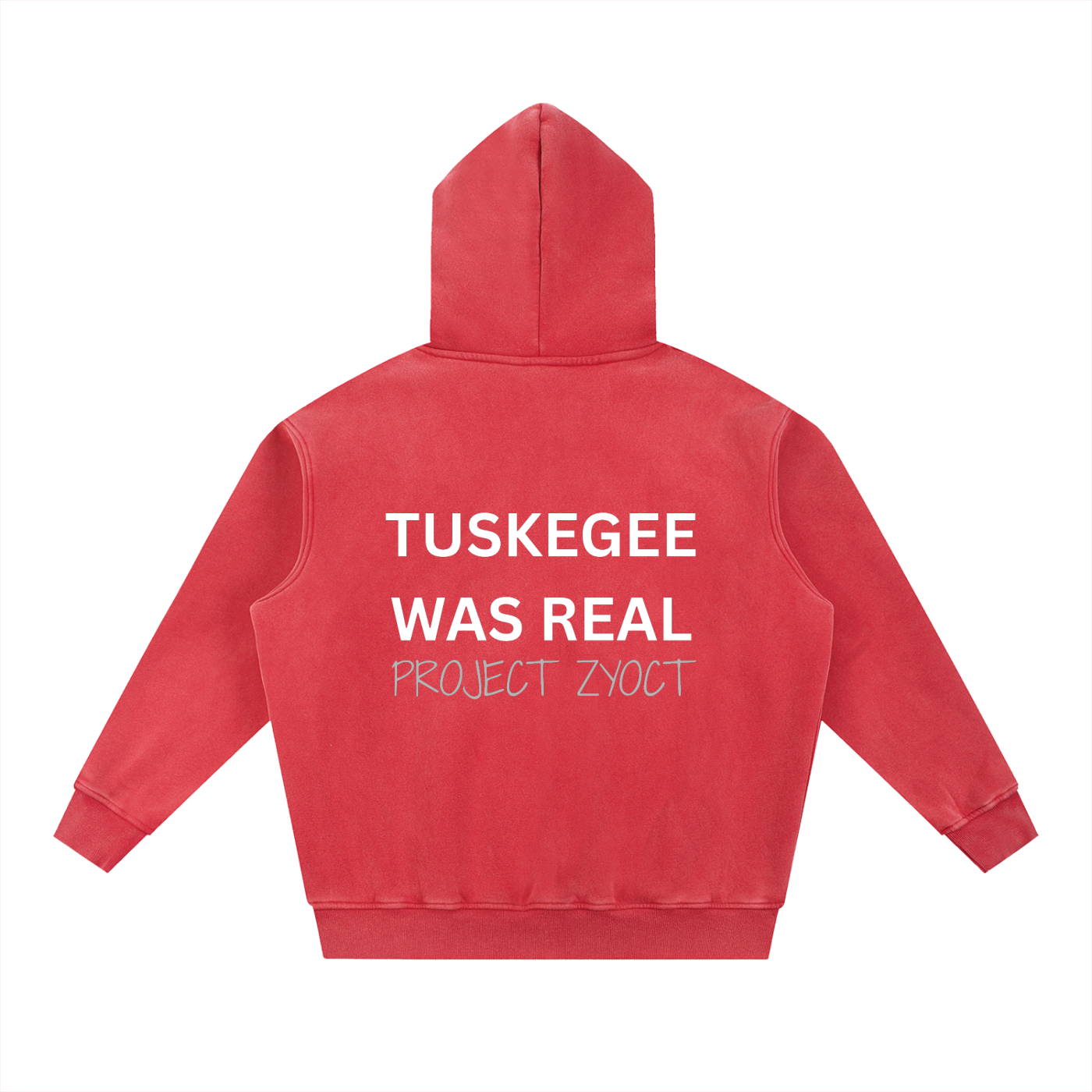 "Tuskegee Was Real" Snow Wash Oversize Hoodie