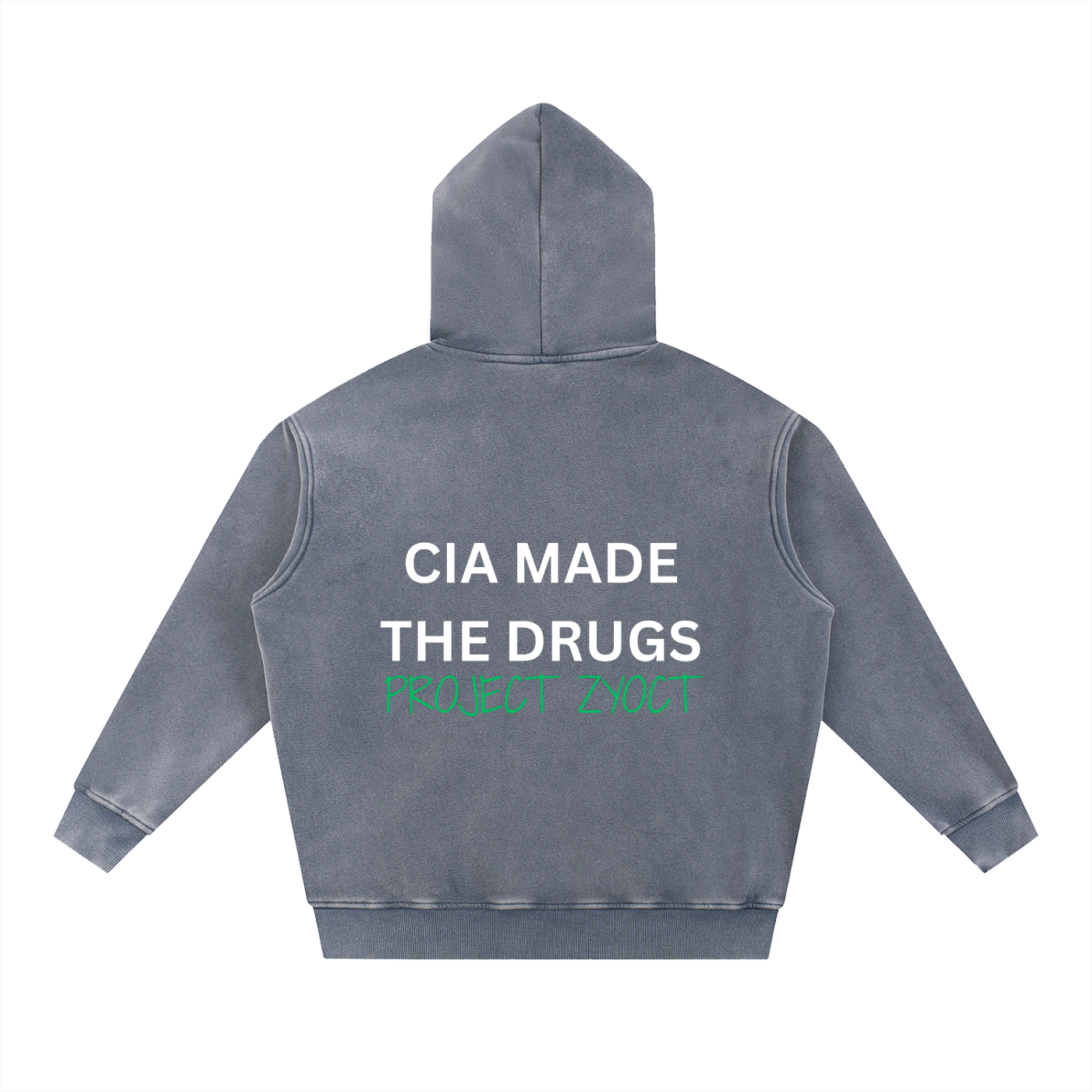 "CIA Made the Drugs" Snow Wash Oversize Hoodie