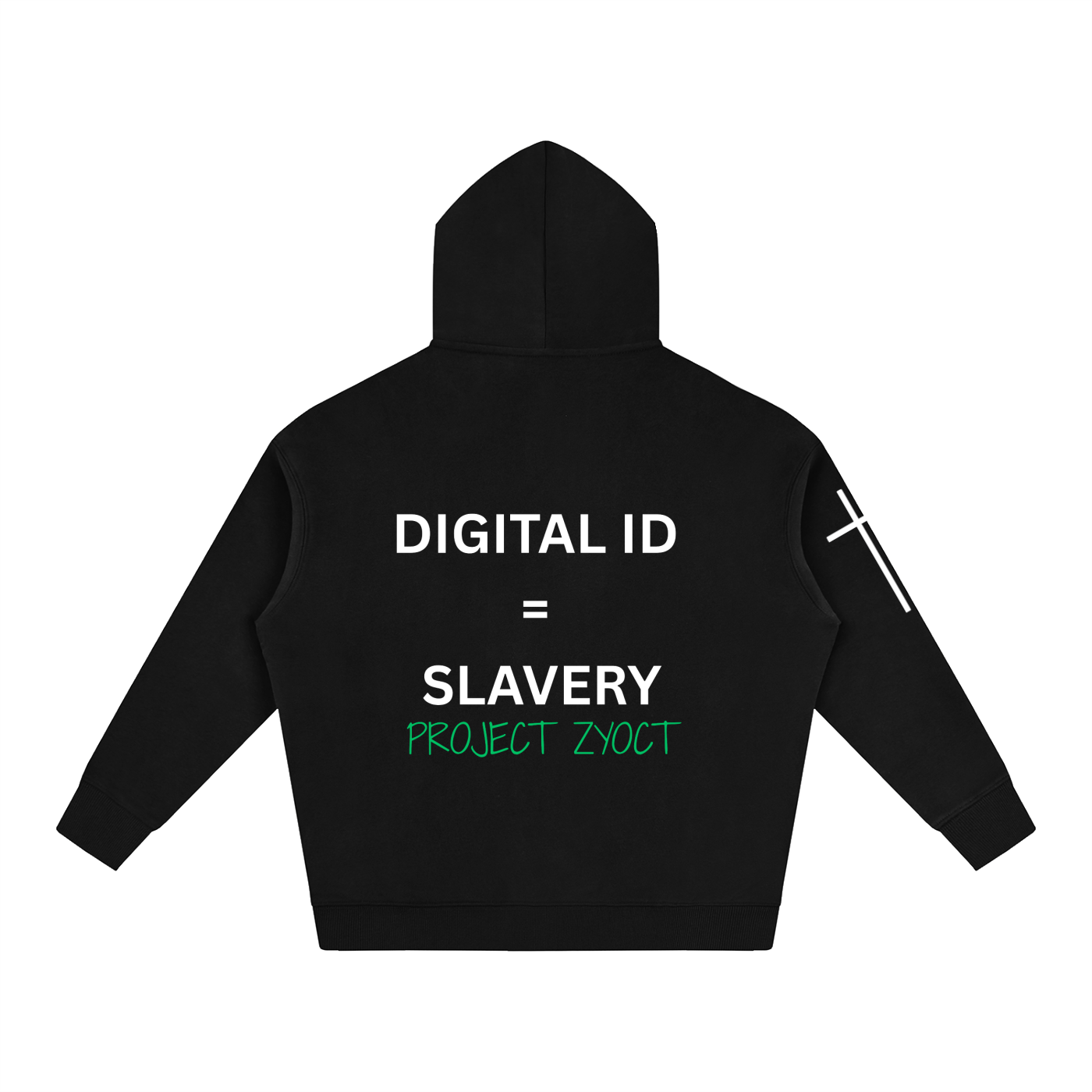 "Digital ID = Slavery" Oversize Hoodie