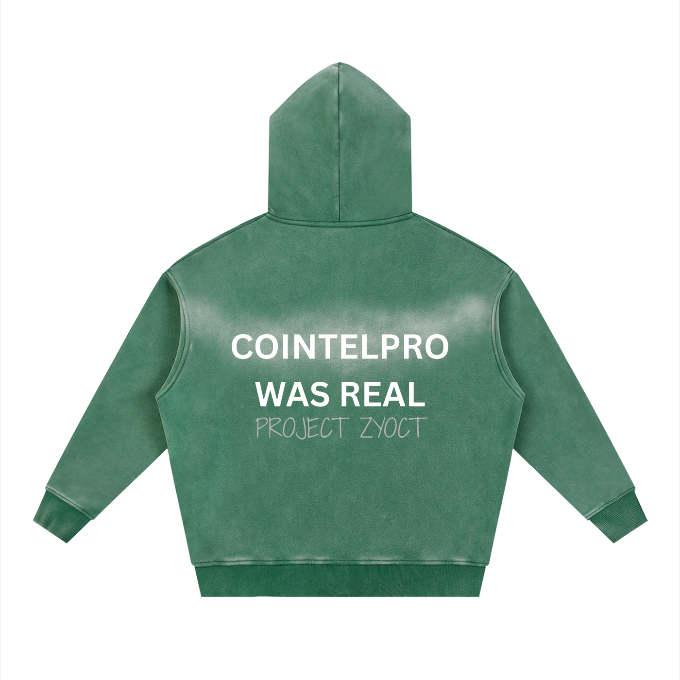 "COINTELPRO Was Real" Faded Zipper Hoodie