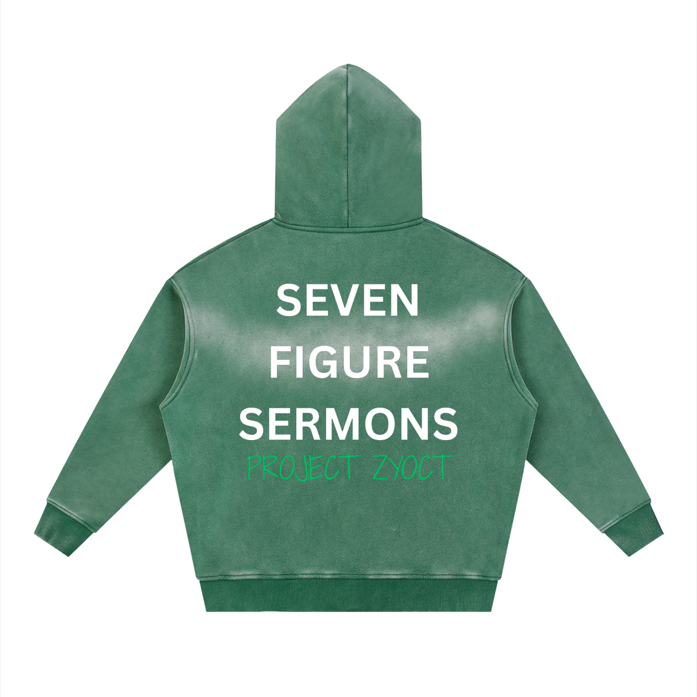 "Seven Figure Sermons" faded Zipper Hoodie