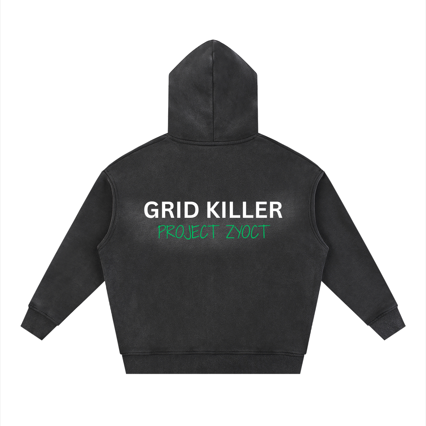 "Grid Killer" faded Zipper Hoodie